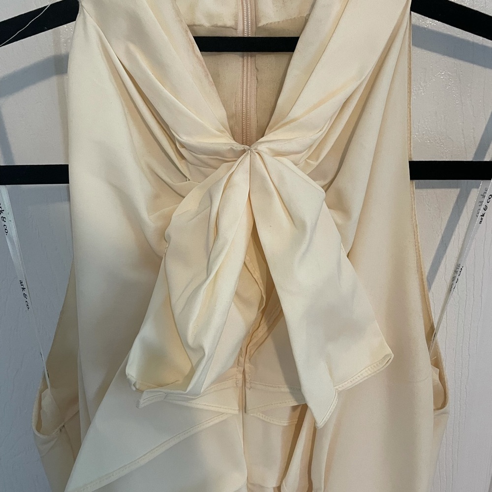 Cream dress with black belt